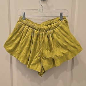 Free People Movement Shirred Lime Green Women's Shorts